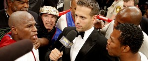 Max Kellerman Being Told by Mayweather that "He Talks Too Much"